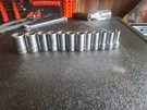 Snap On Tools Piece 3/8" Drive Semi Deep 8-19MM Socket Set 212FSMSY Usa. Fixed Price $180.00.