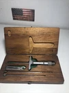 Craftsman Depth Gage Micrometer W/ Wood Storage Box Case. Fixed Price $50.00.