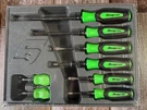 Snap On Tools Green 8PC Soft Grip Screwdriver Set SGDX80BG New Sealed. Fixed Price $180.00.