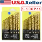 13PCS Hss Titanium Coated Twist Drill Bit Set 1.5-6.5MM Hex Shank For Wood Metal. Fixed Price $294.29.