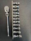 Snap-on 1/4" Dr 10PC Metric 6PT Shallow Universal Socket Set 5.5-14MM 111TMUSMA. Fixed Price $380.00.