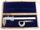 Vtg Etalon Caliper 7" 1/28TH 1/1000 W/ Box + Lufkin Rule 1641 Outside Micrometer. Fixed Price $79.95.