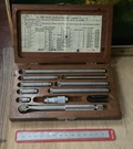 Vtg Lufkin 680B Inside Bore Micrometer Machinist Tool Set W/ Wood Case & Ruler. Fixed Price $49.97.