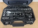 Husky 94-PIECE Sae/metric Mechanics Tool Set 1/4" & 3/8" Drive With Case Read. Fixed Price $49.99.
