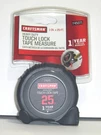 Craftsman Heavy Duty 25' Tape Measure, Touch Lock 1" Wide Blade Model #9-45071. Fixed Price $17.50.
