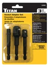 Titan 12082 3-PIECE Socket Adapter Set (1/4", 3/8" And 1/2"). Fixed Price $9.59.