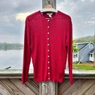 Vintage Silk Red Cardigan Women's Plus Size 3X Concept Woman Preppy Crew Neck. Fixed Price $40.00.
