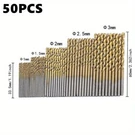 Titanium Coated Drill Bit Set Of 50 High-speed Steel, Durable Performance. Fixed Price $10.69.