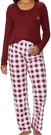 *nwot* Calvin Klein Ladies' Fleece Pajama Set 2 Piece (maroon Buffalo Check,m). Fixed Price $33.86.