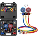 Hvac Way Manifold Gauge Set W/ 5FT Hoses R1234YF R404A R134A Refrigeration. Fixed Price $53.95.